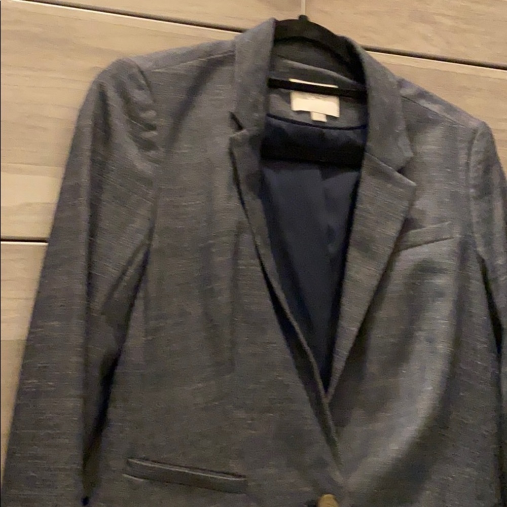 Heathered Navy skirt suit Loft - Picture 2 of 3